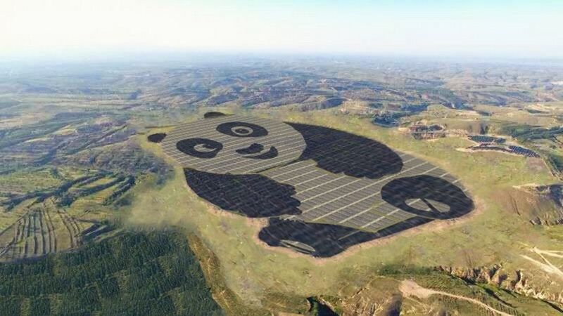 Foi construído na China, a energia solar na forma de panda