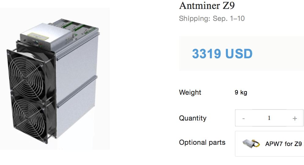 Bitmain Antminer Z9 قدم إلى خوارزمية Equihash. يعطي جديدة ASIC التعدين?