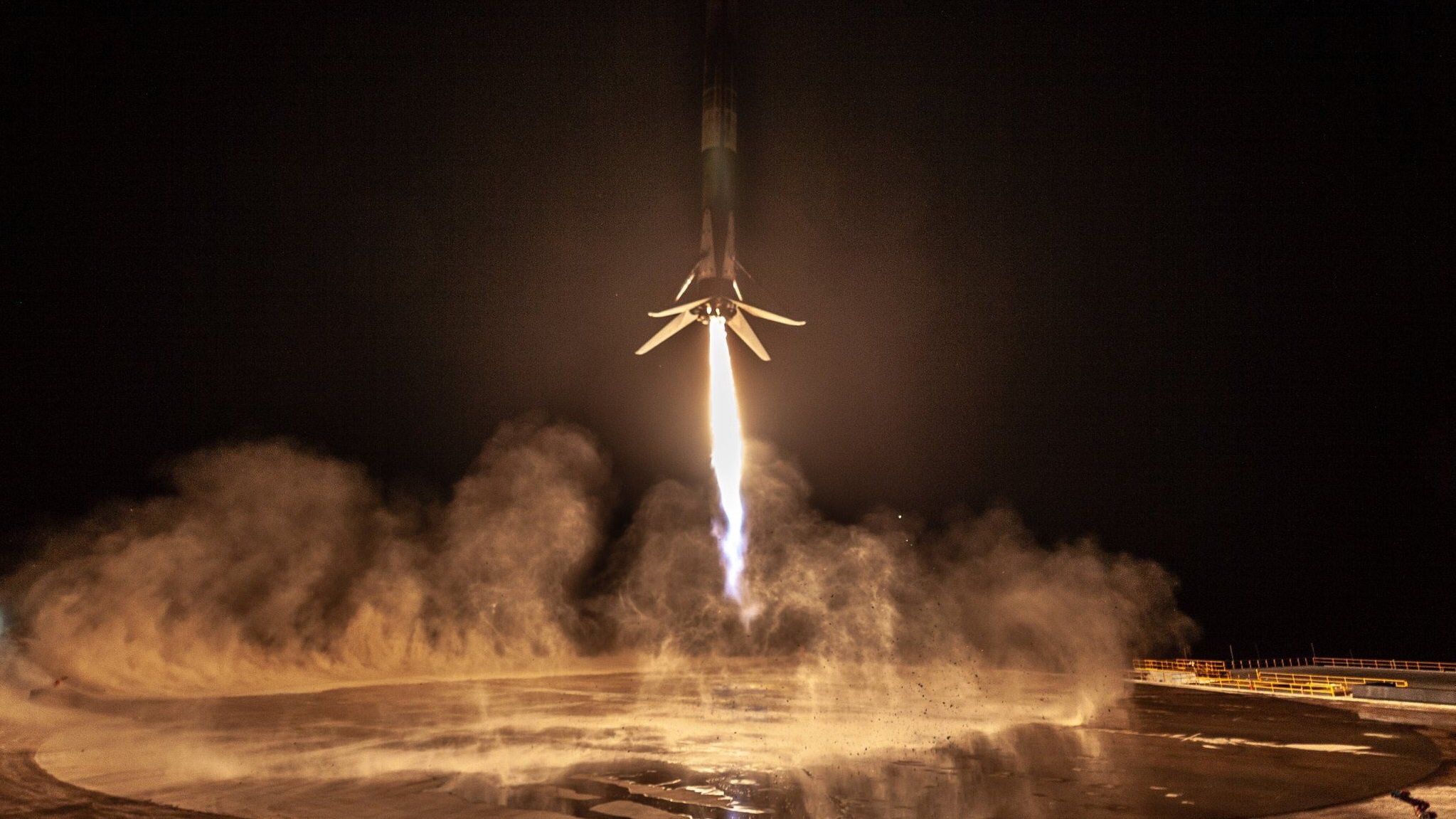 SpaceX first successful landing of a Falcon 9 rocket on the coast of California